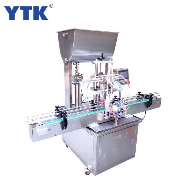 Straight Automatic 2-head  paste filling machine with conveyor PLC control  